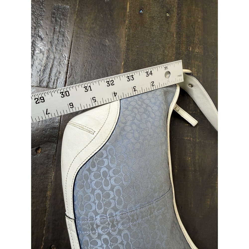 Coach Women's Y2K Blue Signature Jacquard Soho Mini Hobo Bag White Trim 6351 - Picture 13 of 15